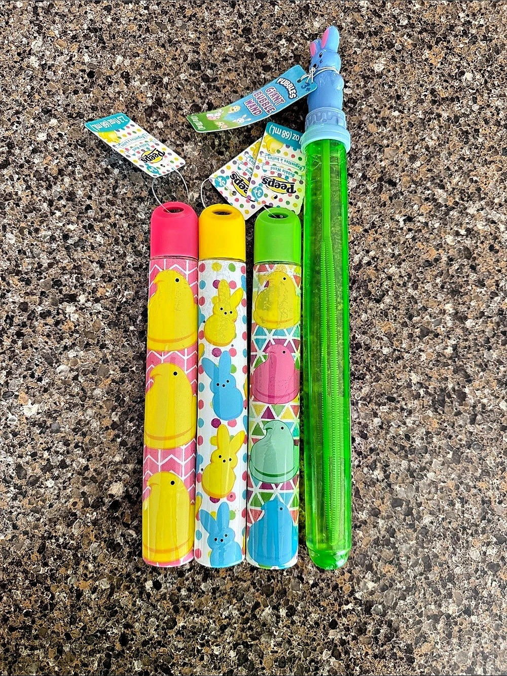 3 Peeps Bubble Wands and 1 Fubbles Giant Bubble Wand Multicolor - set of 4 total